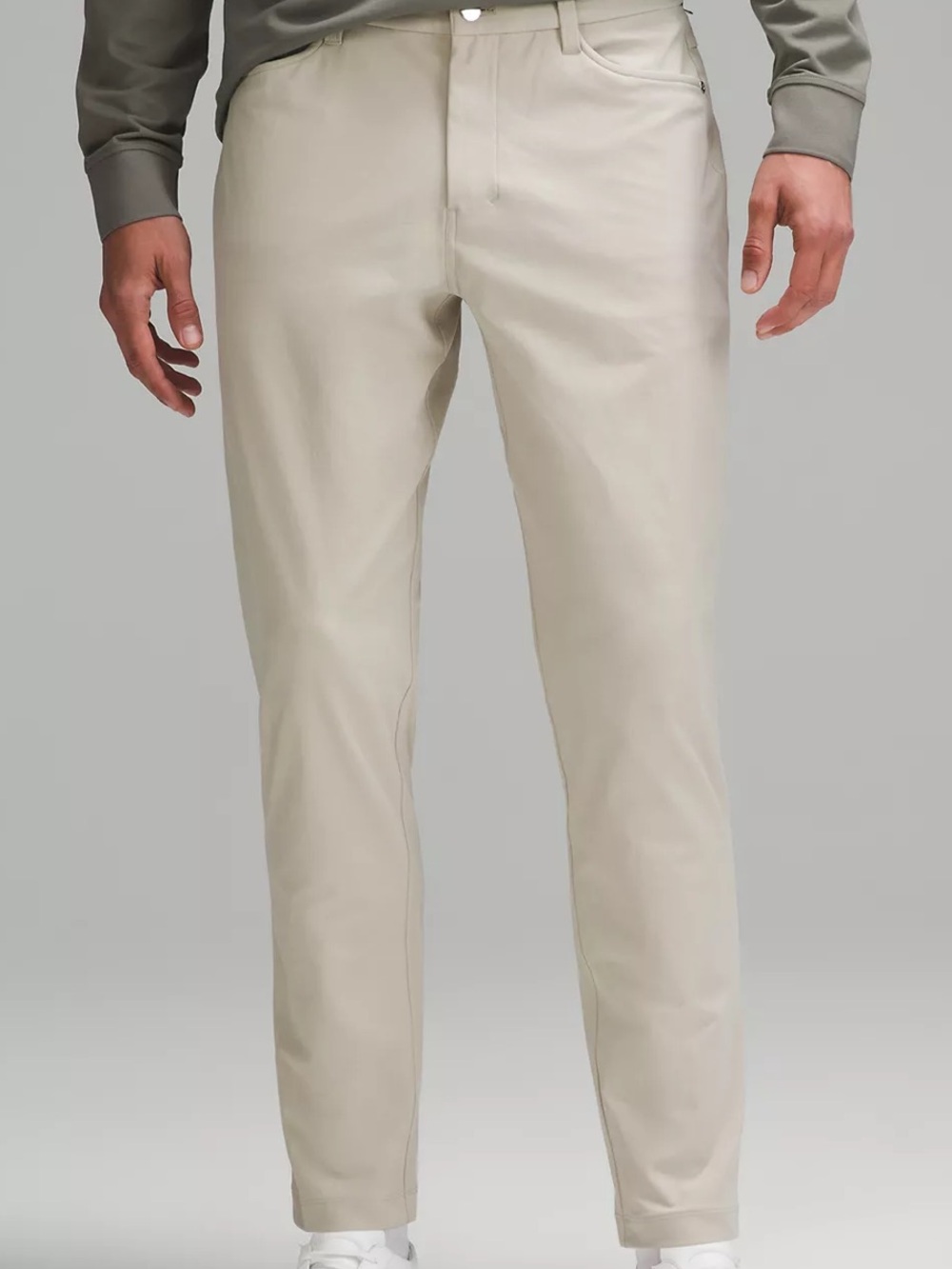 lululemon Men ABC slim 5 pocket pants  light beige preloved wear.